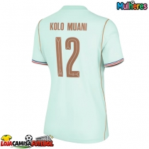 Camisa de Futebol França Randal Kolo Muani #12 Equipamento Secundário Mulheres Mundo 2026 Manga Curta